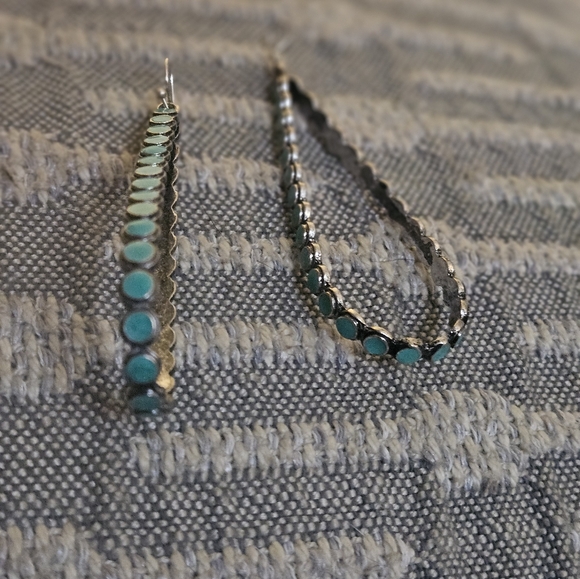 FABULOUS 3" STERLING AND SLEEPING BEAUTY TURQUOISE. - Picture 5 of 10